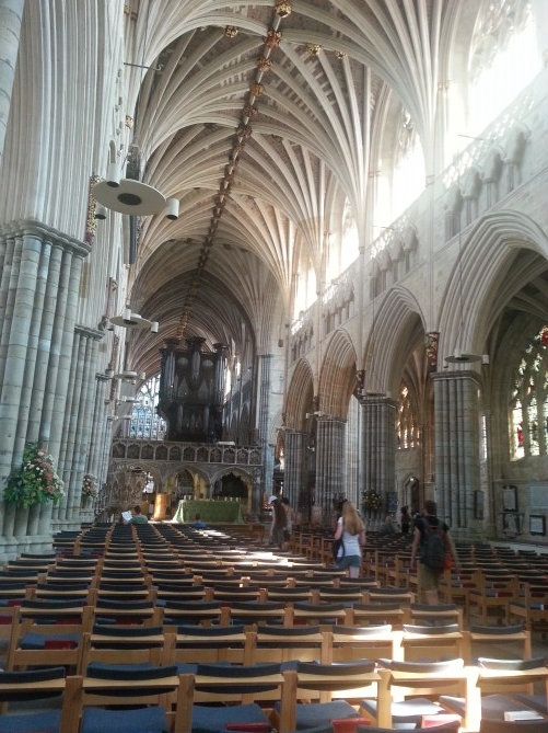 interior de la catedral de Exeter